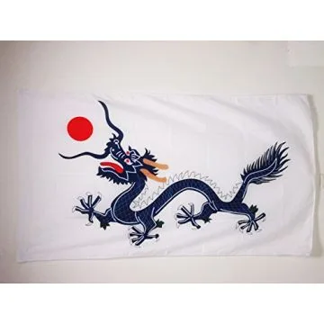 DRAPEAU CHINE DYNASTIE QING 1889 150x90cm - DRAPEAU DRAGON CHINOIS 90 x 150 cm Fourreau pour hampe