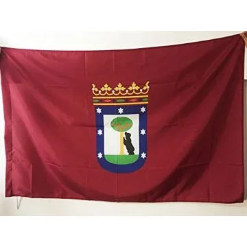 DRAPEAU MADRID 150x90cm - DRAPEAU VILLE DE MADRID 90 x 150 cm Fourreau pour hampe