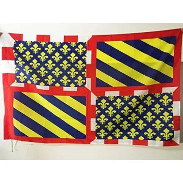 DRAPEAU PROVINCE DE BOURGOGNE 150x90cm - DRAPEAU BOURGUIGNON 90 x 150 cm Fourreau pour hampe