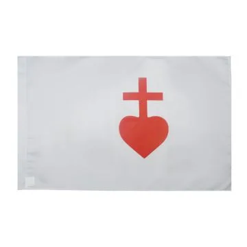 DRAPEAU SACRÍ? COEUR DE JÍ?SUS 150x90cm - DRAPEAU CATHOLIQUE 90 x 150 cm Fourreau pour hampe