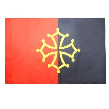 DRAPEAU OCCITANIE TOLOSA 150x90cm - DRAPEAU OCCITAN 90 x 150 cm Fourreau pour hampe