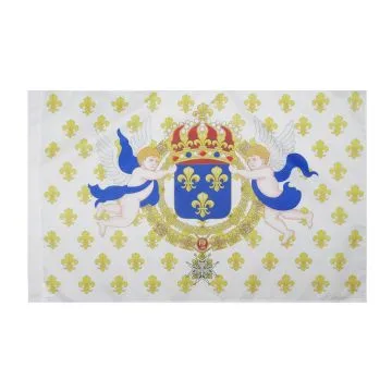 DRAPEAU ROI DE FRANCE FLEUR DE LYS 150x90cm - DRAPEAU ROYALISTE FRANÍ?AIS 90 x 150 cm Fourreau pour hampe
