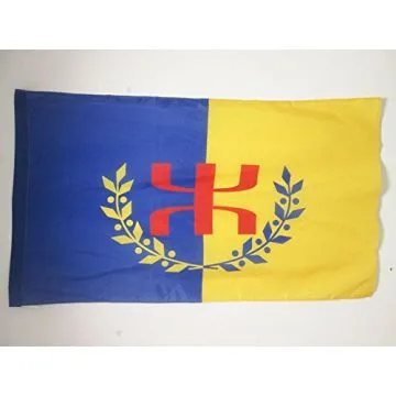 DRAPEAU KABYLIE AUTO-PROCLAMÍ? GPK 150x90cm - DRAPEAU KABYLE - BERBÍ?RE AMAZIGH 90 x 150 cm Fourreau pour hampe