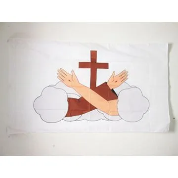 DRAPEAU FRANCISCAINS 150x90cm - DRAPEAU ORDRE DE SAINT FRANÍ?OIS 90 x 150 cm Fourreau pour hampe