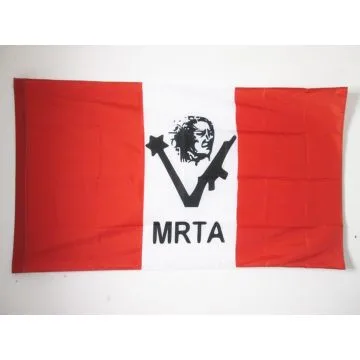 DRAPEAU MOUVEMENT RÍ?VOLUTIONNAIRE TUPAC AMARU DU PÍ?ROU 150x90cm - DRAPEAU MRTA PÍ?RUVIEN 90 x 150 cm Fourreau pour hampe
