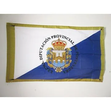 DRAPEAU PROVINCE DE PONTEVEDRA 150x90cm - DRAPEAU PONTEVEDRA EN GALICE 90 x 150 cm Fourreau pour hampe