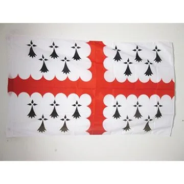 DRAPEAU PAYS DE VANNES 150x90cm - DRAPEAU VANNETAIS EN PAYS DE WAROCH 90 x 150 cm Fourreau pour hampe