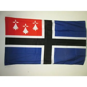 DRAPEAU PAYS DE SAINT-MALO 150x90cm - DRAPEAU BRO SANT-MALOÍ? EN BRETAGNE 90 x 150 cm Fourreau pour hampe
