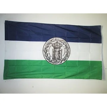 DRAPEAU ROYAUME D\'ARAUCANIE ET DE PATAGONIE AVEC ARMES 150x90cm - DRAPEAU NOUVELLE-FRANCE 90 x 150 cm Fourreau pour hampe