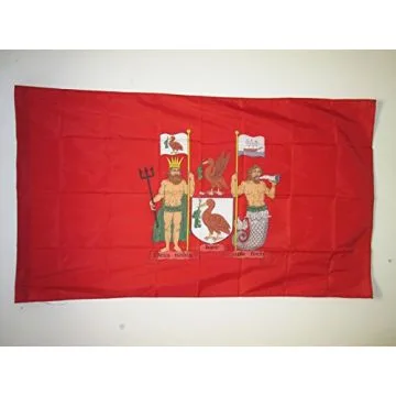 DRAPEAU LIVERPOOL 150x90cm - DRAPEAU CITÍ? DE LIVERPOOL - MERSEYSIDE 90 x 150 cm Fourreau pour hampe