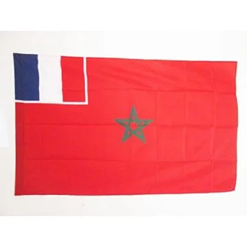 DRAPEAU PROTECTORAT FRANÍ?AIS AU MAROC 1912-1956 150x90cm - DRAPEAU DU MAROC FRANÍ?AIS 90 x 150 cm Fourreau pour hampe