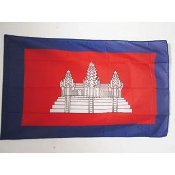 DRAPEAU PROTECTORAT FRANÍ?AIS DU CAMBODGE 150x90cm - DRAPEAU CAMBODGIEN FRANÍ?AIS 90 x 150 cm Fourreau pour hampe