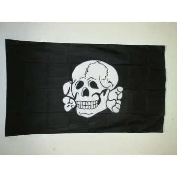 DRAPEAU TÍ?TE DE MORT TOTENKOPF 150x90cm - DRAPEAU PIRATE 90 x 150 cm Fourreau pour hampe