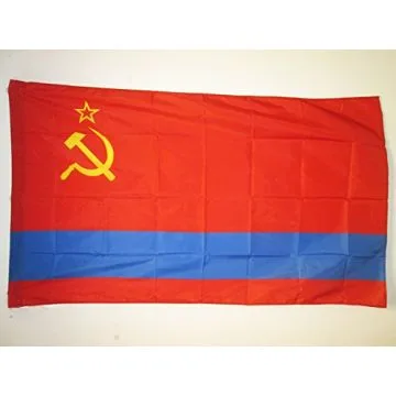 DRAPEAU RÍ?PUBLIQUE SOCIALISTE SOVIÍ?TIQUE KAZAKHE 1936-1991 150x90cm - DRAPEAU DE LA RSS DU KAZAKHSTAN EN URSS 90 x 150 cm Fourreau pour hampe