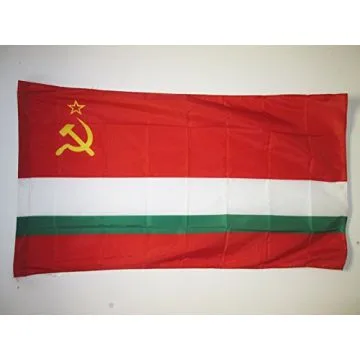 DRAPEAU RÍ?PUBLIQUE SOCIALISTE SOVIÍ?TIQUE DU TADJIKISTAN 1929-1990 150x90cm - DRAPEAU DE LA RSST D\'URSS 90 x 150 cm Fourreau pour hampe