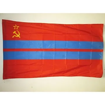 DRAPEAU RÍ?PUBLIQUE SOCIALISTE SOVIÍ?TIQUE DU TURKMÍ?NISTAN 1921-1990 150x90cm - DRAPEAU DE LA RSST D\'URSS 90 x 150 cm Fourreau pour hampe