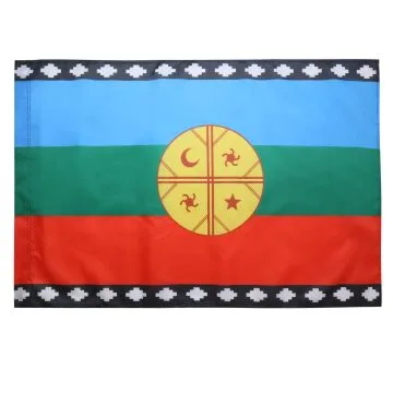 Drapeau Mapuches du Chili 150x90cm - Drapeau amérindien Mapudungun 90 x 150 cm Fourreau pour hampe