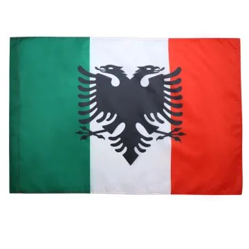 Drapeau Arbëresh d\'Italie du Sud 150x90cm - Drapeau des Arberèches albanais 90 x 150 cm Fourreau pour hampe