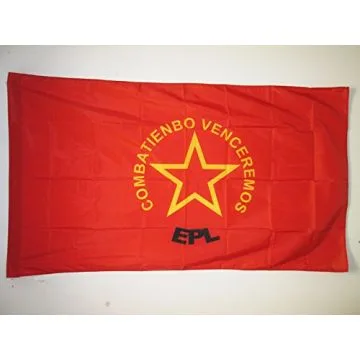 DRAPEAU ARMÍ?E POPULAIRE DE LIBÍ?RATION DE COLOMBIE 150x90cm - DRAPEAU DE L\'EPL COLOMBIEN 90 x 150 cm Fourreau pour hampe