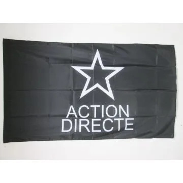 DRAPEAU ACTION DIRECTE 150x90cm - DRAPEAU ANARCHO-COMMUNISTE 90 x 150 cm Fourreau pour hampe