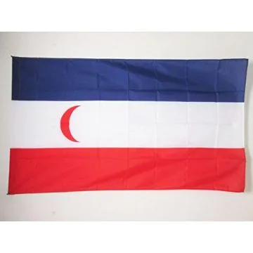 DRAPEAU PROTECTORAT FRANÍ?AIS DE MADAGASCAR 1882-1897 150x90cm - DRAPEAU MALGACHE 90 x 150 cm Fourreau pour hampe