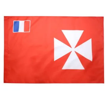 DRAPEAU ROYAUME COUTUMIER Dâ??UVÍ?A 150x90cm - DRAPEAU WALLIS 90 x 150 cm Fourreau pour hampe