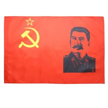 DRAPEAU URSS AVEC STALINE 150x90cm - DRAPEAU COMMUNISTE STALINIEN 90 x 150 cm Fourreau pour hampe