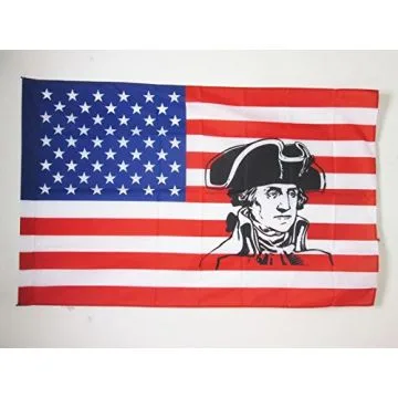 DRAPEAU ETATS-UNIS AVEC GEORGE WASHINGTON 150x90cm - DRAPEAU AMÍ?RICAIN HISTORIQUE 90 x 150 cm Fourreau pour hampe