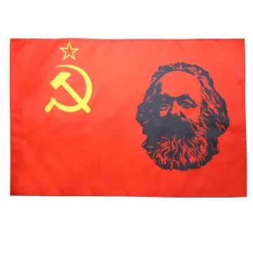 DRAPEAU URSS AVEC MARX 150x90cm - DRAPEAU DU MARXISME - MARXISTE 90 x 150 cm Fourreau pour hampe