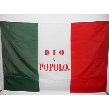 DRAPEAU RÍ?PUBLIQUE ROMAINE 1849 150x90cm - DRAPEAU ITALIE DIO Í? POPOLO 90 x 150 cm Fourreau pour hampe