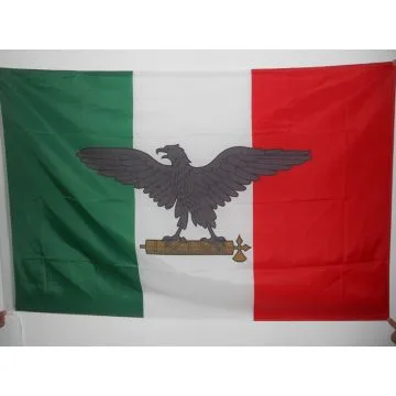DRAPEAU RÍ?PUBLIQUE SOCIALE ITALIENNE RSI 150x90cm - DRAPEAU ITALIE FASCISTE 1943-1945 90 x 150 cm Fourreau pour hampe