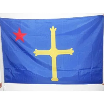 DRAPEAU ASTURIES INDÍ?PENDENTISTE 150x90cm - DRAPEAU NACIONALISTE ASTURIEN - ASTURIAS 90 x 150 cm Fourreau pour hampe