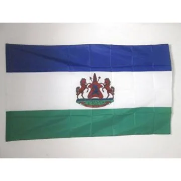 DRAPEAU ETENDARD ROYAL DU LESOTHO 150x90cm - DRAPEAU ROYAUME LESOTHO 90 x 150 cm Fourreau pour hampe
