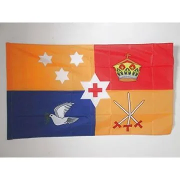 DRAPEAU ETENDARD ROYAL DES TONGA 150x90cm - DRAPEAU ROYAUME TONGIEN 90 x 150 cm Fourreau pour hampe