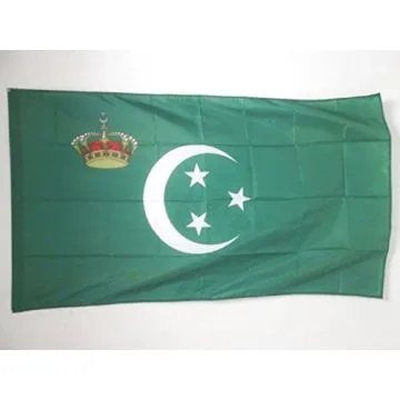 DRAPEAU ETENDARD ROYAL D\'EGYPTE 1922-1952 150x90cm - DRAPEAU ROYAUME Í?GYPTIEN 90 x 150 cm Fourreau pour hampe