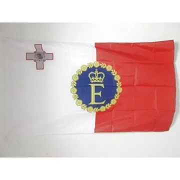 DRAPEAU ETENDARD ROYAL DE MALTE 1964-1974 150x90cm - DRAPEAU ROYAL MALTAIS 90 x 150 cm Fourreau pour hampe
