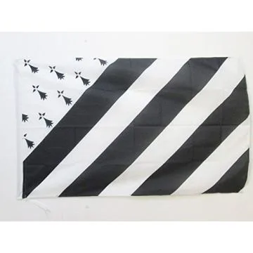 DRAPEAU BRETAGNE BIG GWENN HA DU 150x90cm - DRAPEAU BRETON 90 x 150 cm Fourreau pour hampe