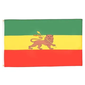 DRAPEAU ETHIOPIE AVEC LION 150x90cm - DRAPEAU ÉTHIOPIEN 90 x 150 cm - DRAPEAUX