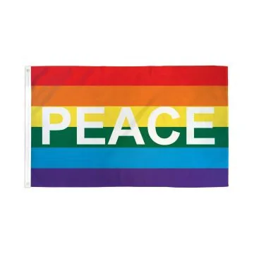 DRAPEAU PAIX 150x90cm - DRAPEAU ARC-EN-CIEL - PEACE RAINBOW 90 x 150 cm - DRAPEAUX