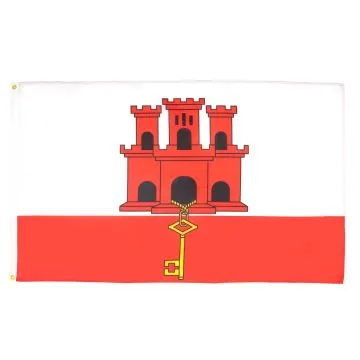 DRAPEAU GIBRALTAR 150x90cm - DRAPEAU ANGLAIS 90 x 150 cm - DRAPEAUX