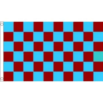 DRAPEAU DAMIER BORDEAUX ET BLEU 150x90cm - DRAPEAU À DAMIERS 90 x 150 cm - DRAPEAUX