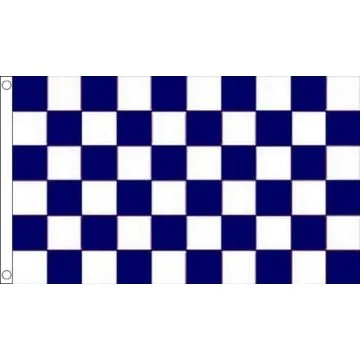 DRAPEAU DAMIER BLEU MARINE ET BLANC 150x90cm - DRAPEAU À DAMIERS 90 x 150 cm - DRAPEAUX