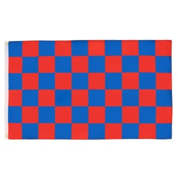 DRAPEAU DAMIER ROUGE ET BLEU 150x90cm - DRAPEAU À DAMIERS 90 x 150 cm - DRAPEAUX