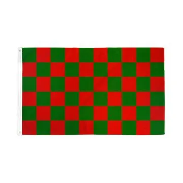 DRAPEAU DAMIER ROUGE ET VERT 150x90cm - DRAPEAU À DAMIERS 90 x 150 cm - DRAPEAUX