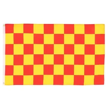 DRAPEAU DAMIER ROUGE ET JAUNE 150x90cm - DRAPEAU À DAMIERS 90 x 150 cm - DRAPEAUX
