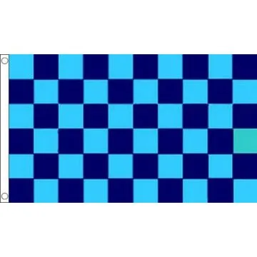 DRAPEAU DAMIER BLEU CIEL ET BLEU MARINE 150x90cm - DRAPEAU À DAMIERS 90 x 150 cm - DRAPEAUX