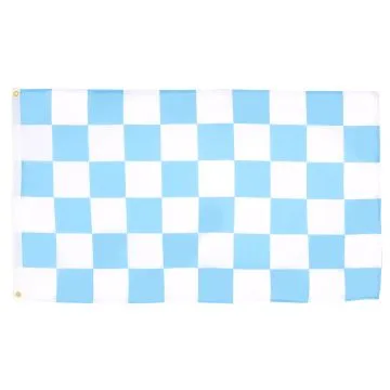 DRAPEAU DAMIER BLEU CIEL ET BLANC 150x90cm - DRAPEAU À DAMIERS 90 x 150 cm - DRAPEAUX