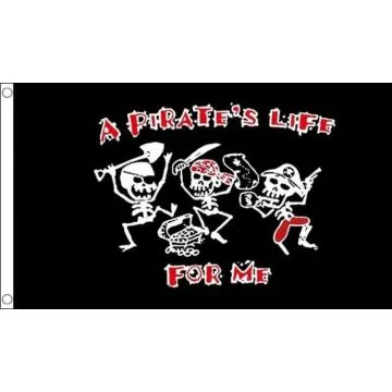 DRAPEAU UNE VIE DE PIRATE 150x90cm - DRAPEAU PIRATES - CORSAIRE 90 x 150 cm - DRAPEAUX