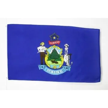 DRAPEAU MAINE 150x90cm - DRAPEAU ETAT AMÉRICAIN - USA - ETATS-UNIS 90 x 150 cm - DRAPEAUX