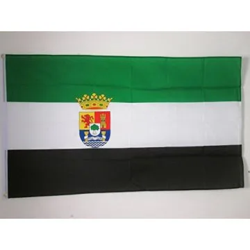 DRAPEAU ESTRÉMADURE 150x90cm - DRAPEAU DE EXTREMADURA - ESPAGNE 90 x 150 cm - DRAPEAUX